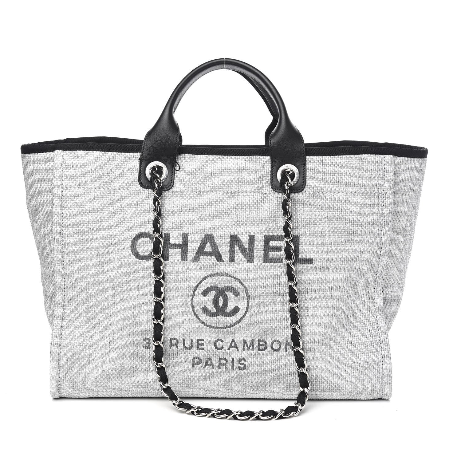 Chanel Canvas Medium Deauville Tote Grey 1 of 9