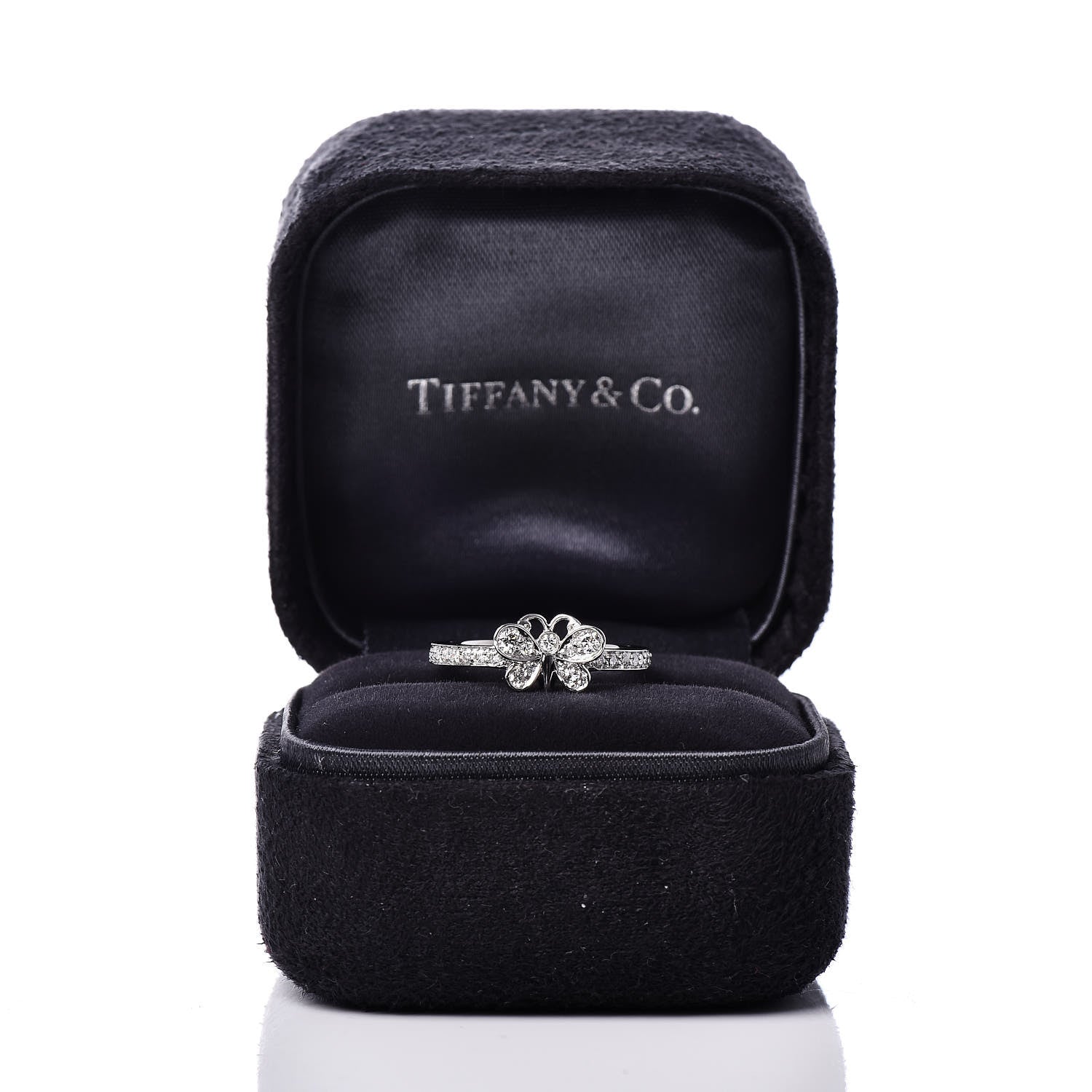 Tiffany Platinum Diamond Enchant Butterfly Ring 49 4.75 7 of 7