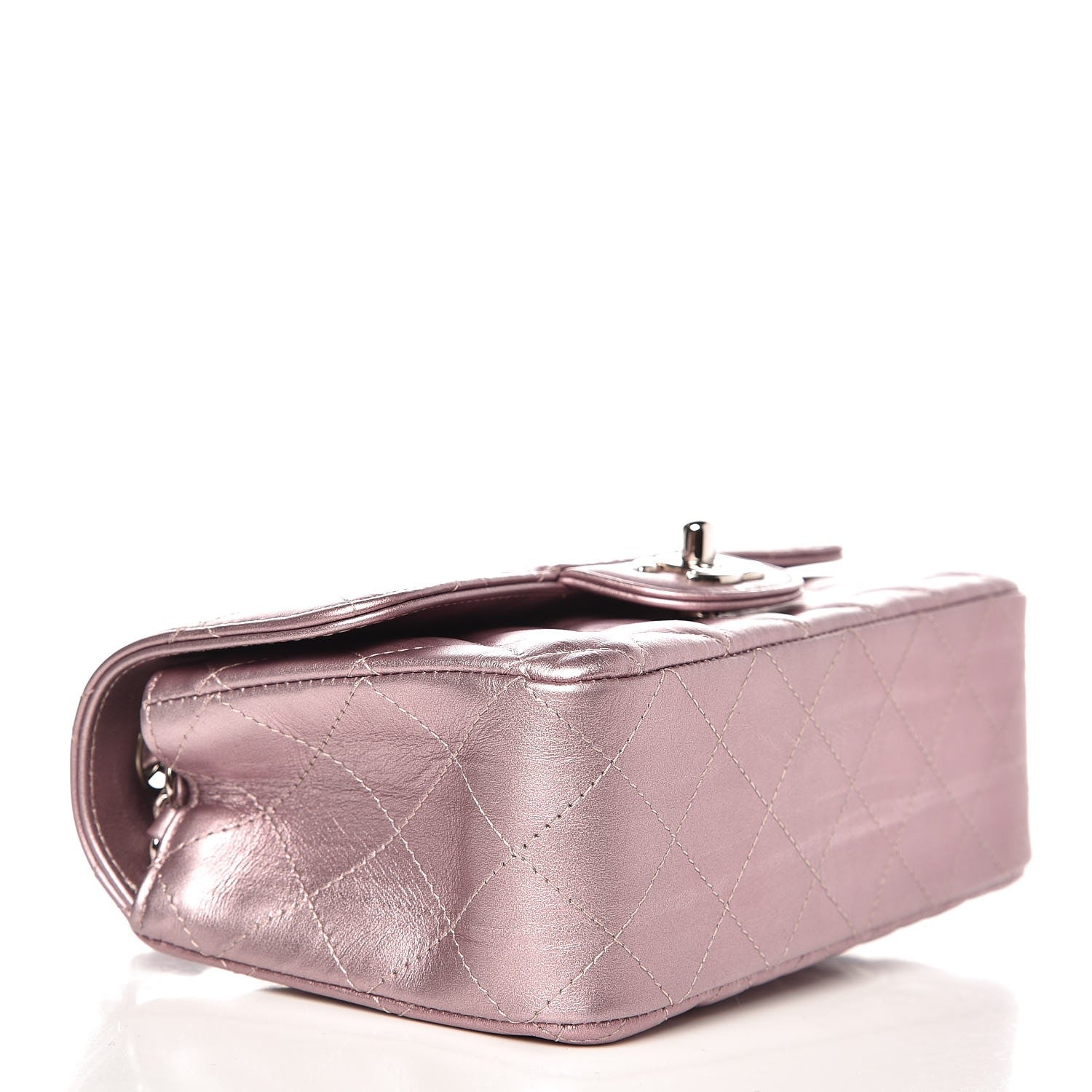Chanel Metallic Calfskin Quilted Mini Rectangular Flap Pink 4 of 8