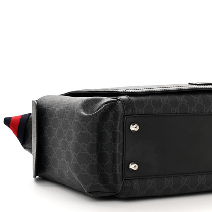 Gucci GG Supreme Monogram Web Messenger Diaper Bag Black Grey 9 of 11