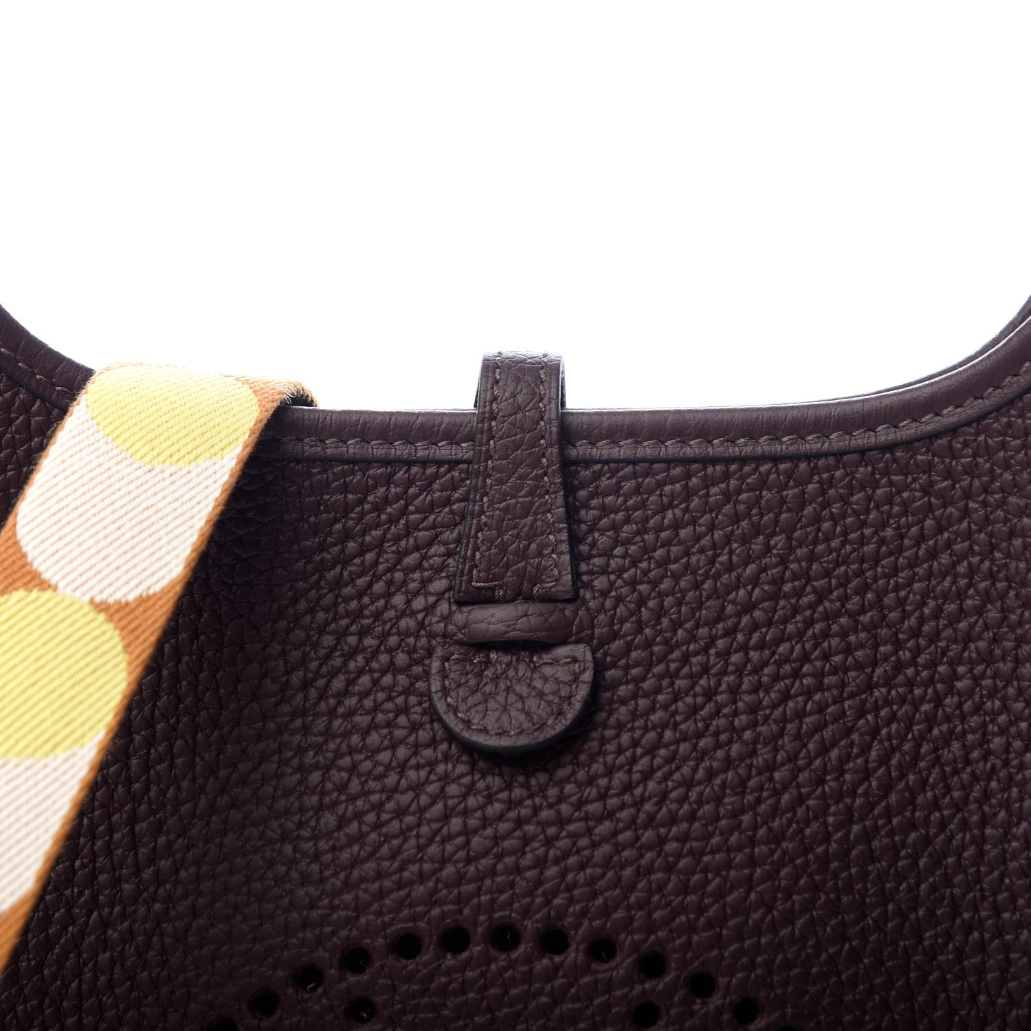 Hermes Taurillon Clemence Flipperball Sangle Evelyne TPM Rouge Sellier Caramel Nata Gold 9 of 9