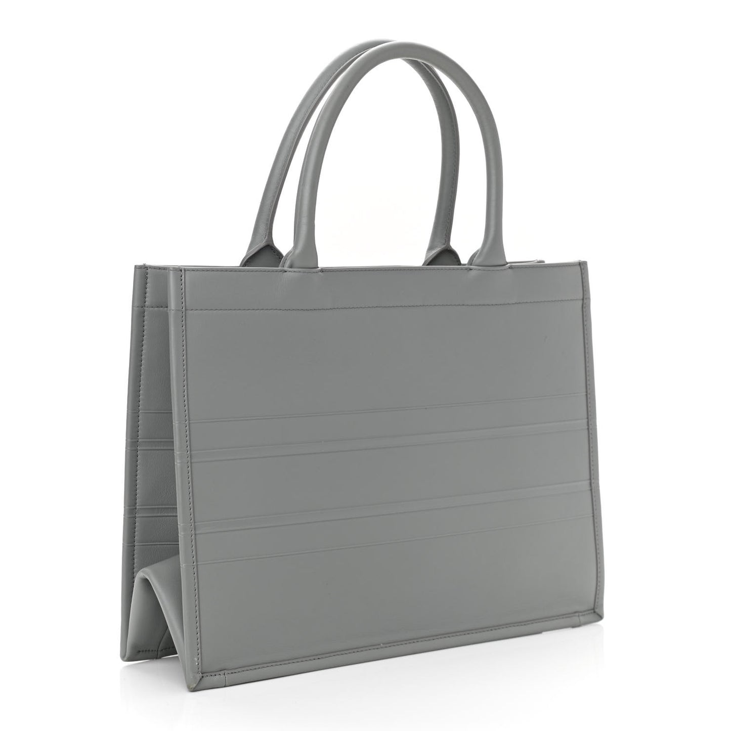 Calfskin Embossed Medium Book Tote Grey