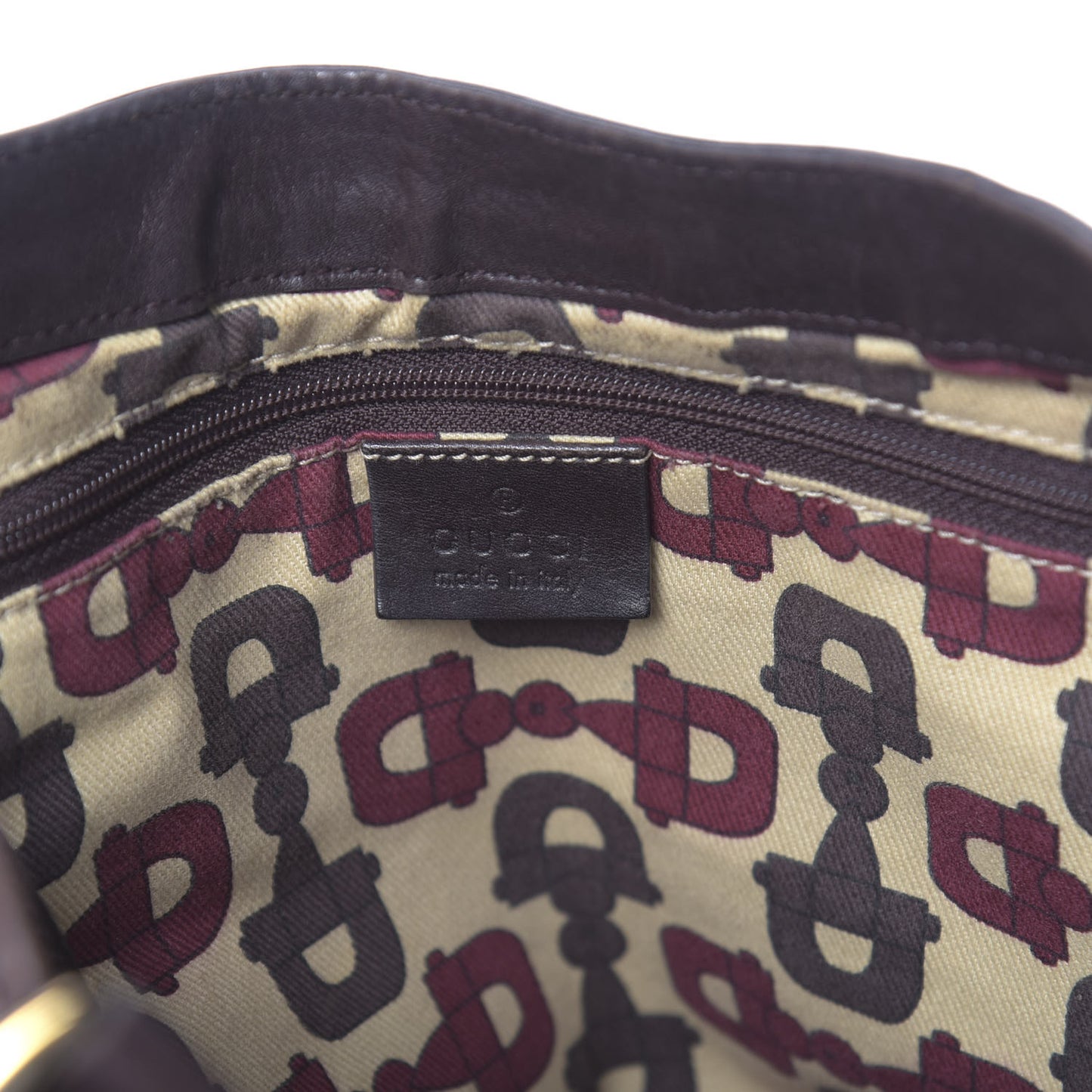 Guccissima Large D Gold Ring Shoulder Bag Chocolate