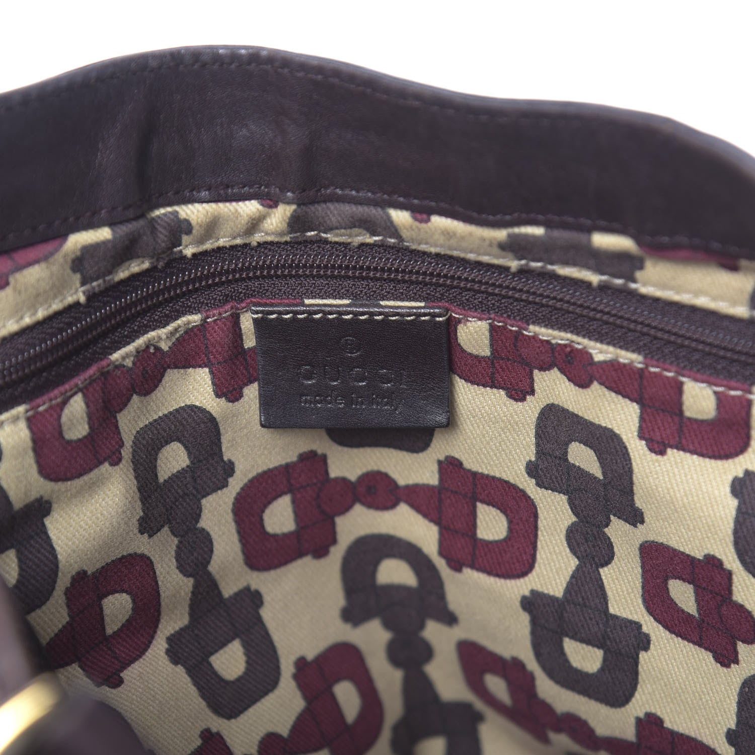 Gucci Guccissima Large D Gold Ring Shoulder Bag Chocolate 6 of 11