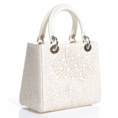 Christian Dior Laced Leather Lady Dior Off White 3 of 8