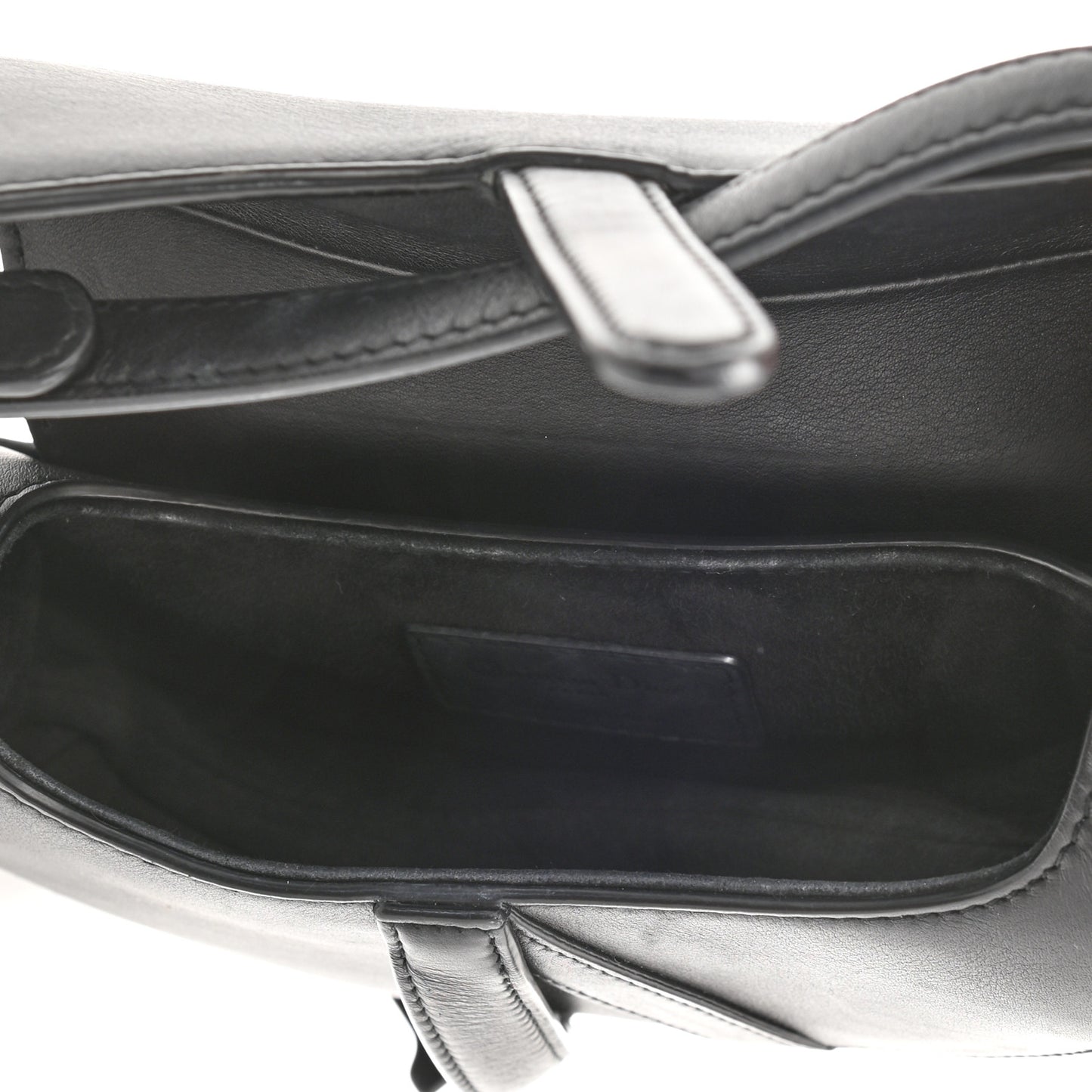 Ultra Matte Calfskin Mini Saddle Bag Black