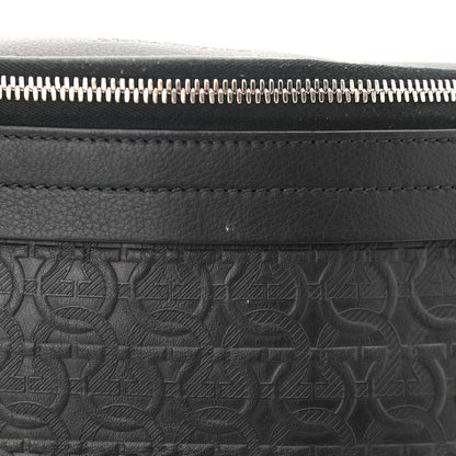 Salvatore Ferragamo Hammered Calfskin Gancini Waist Bag Black 9 of 9
