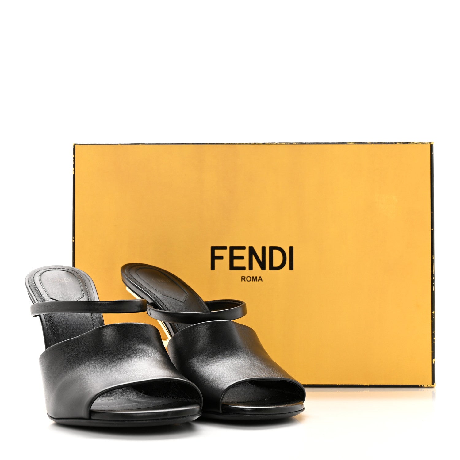 Fendi Calfskin Fendi First 95mm Slide Sandals 38 Black 13 of 13
