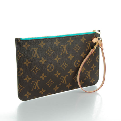 Louis Vuitton Monogram Neverfull MM GM Pochette Turquoise 3 of 7
