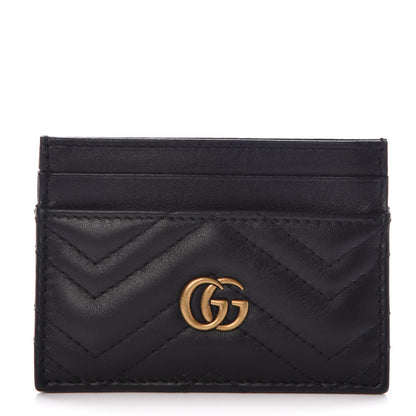 Gucci Calfskin Matelasse GG Marmont Card Holder Black 1 of 7