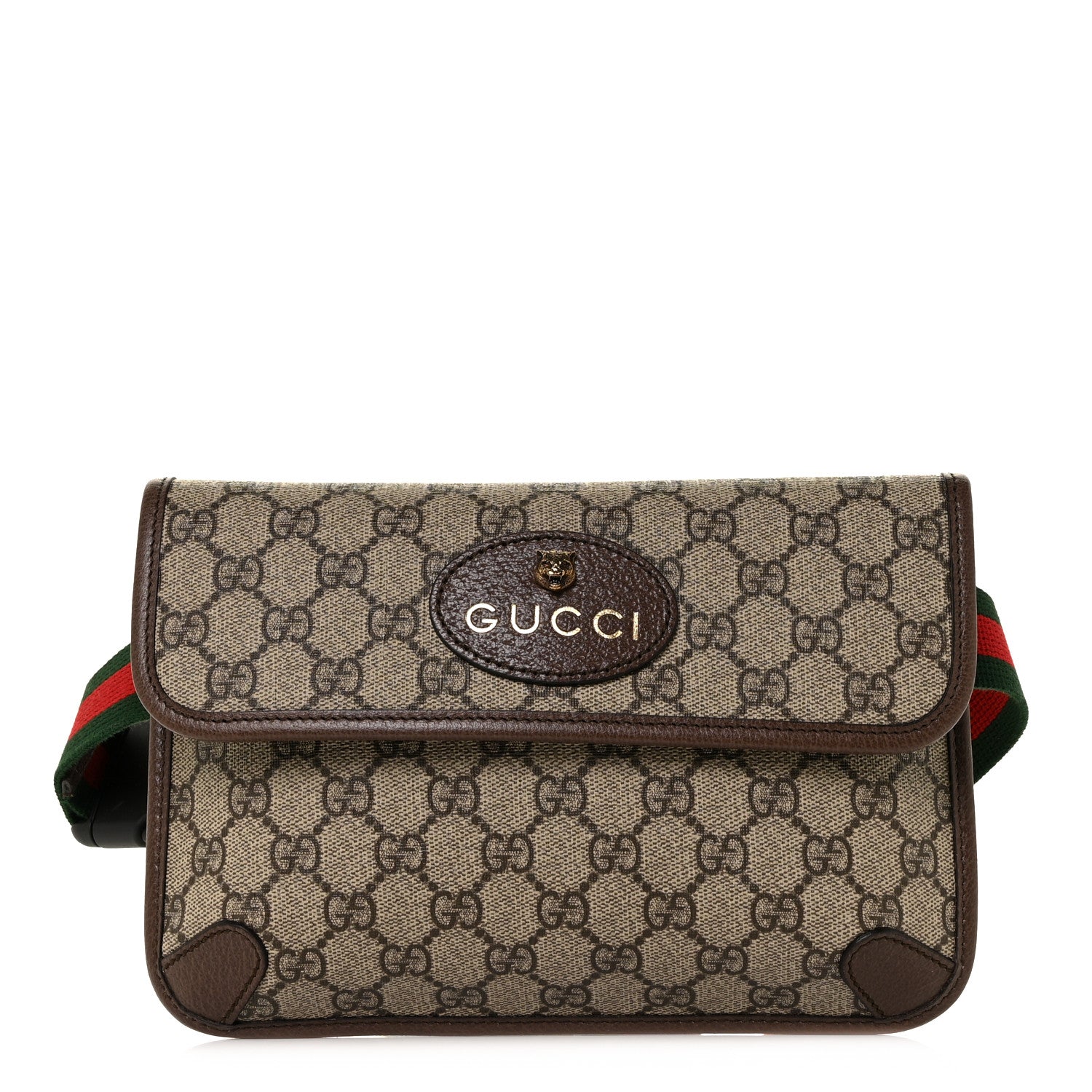 Gucci GG Supreme Monogram Neo Vintage Web Belt Bag Brown 1 of 9
