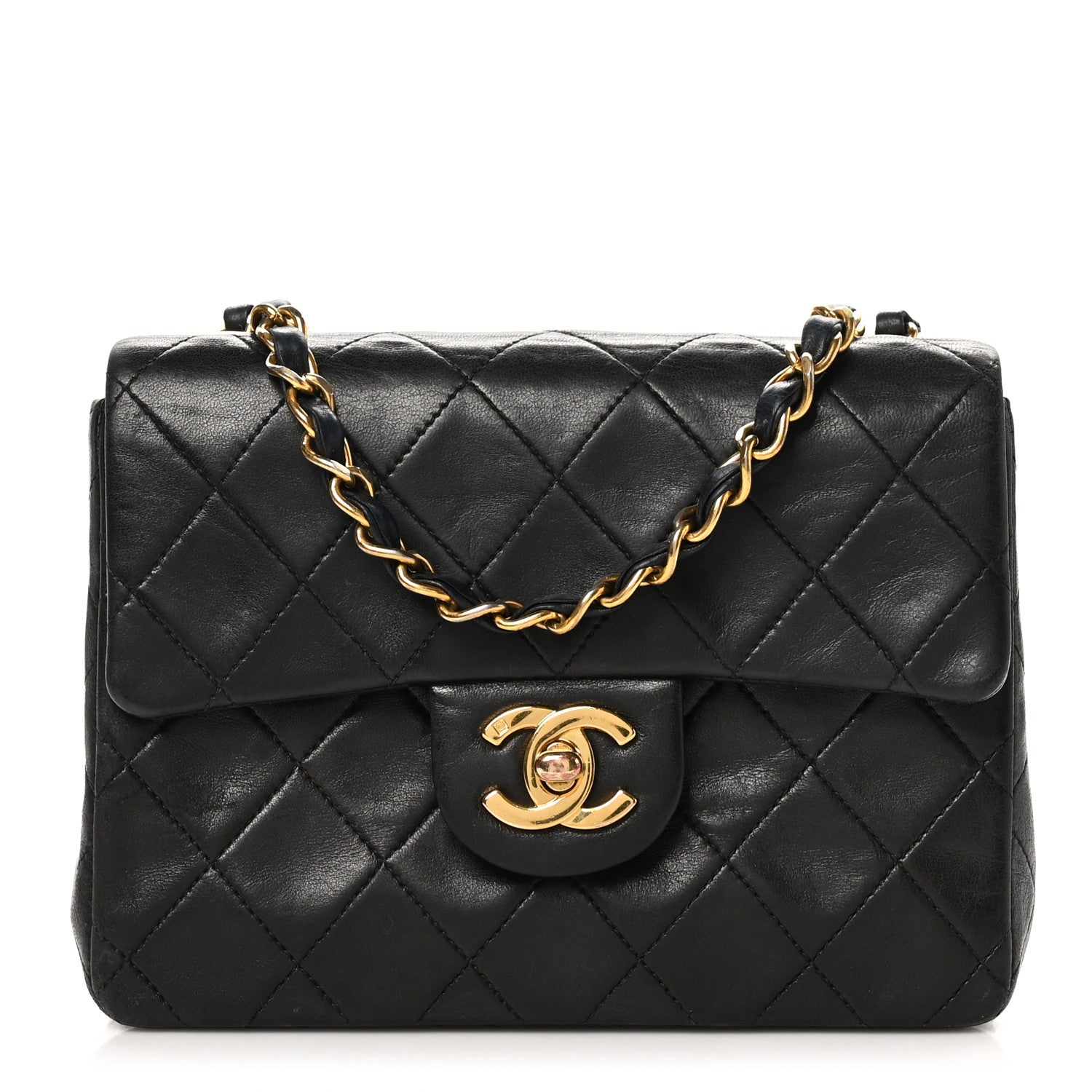 Chanel Lambskin Quilted Mini Square Flap Bag Black 1 of 10