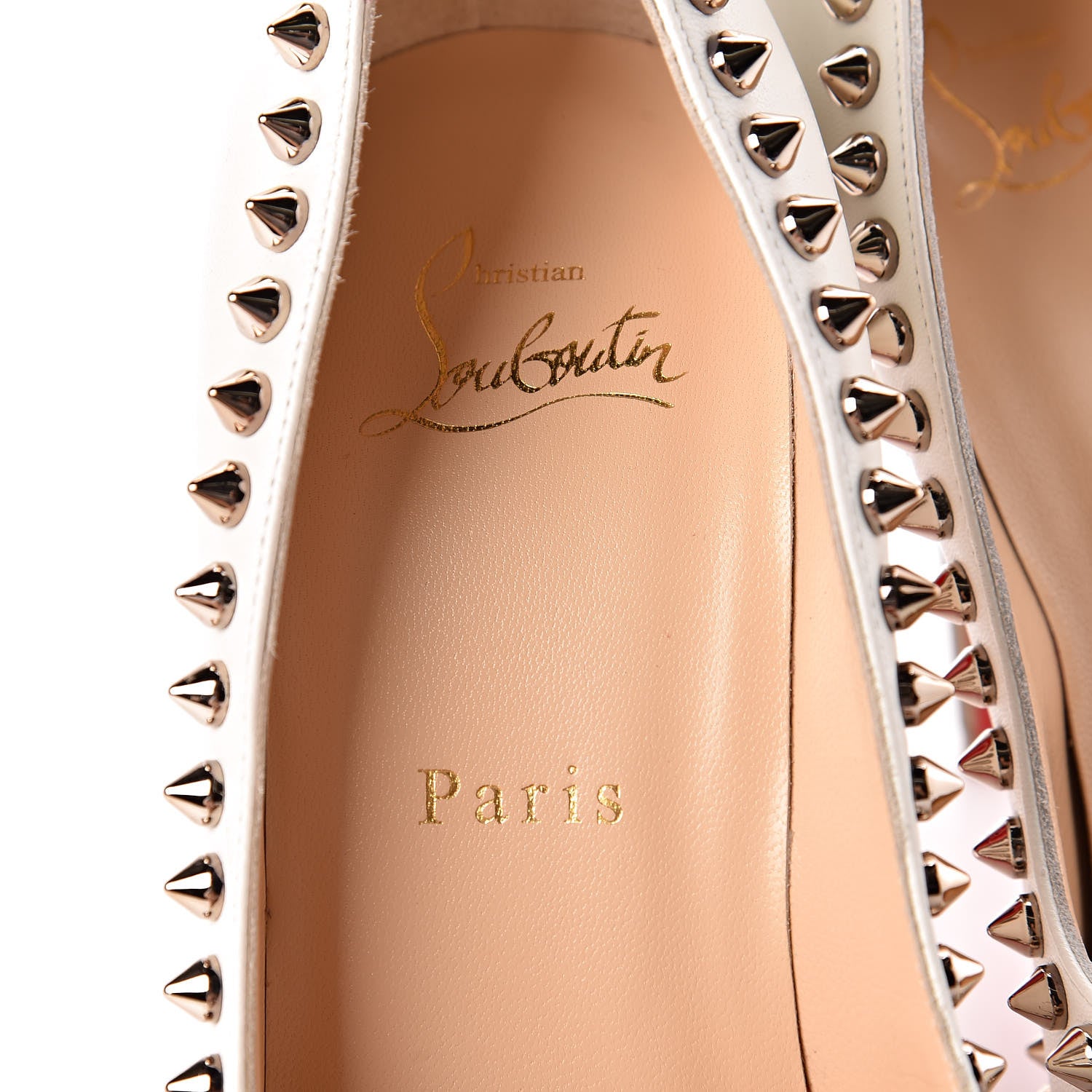 Christian Louboutin Kid Specchio Dorispiky 100 Pumps 37 Neige Colombe 7 of 11