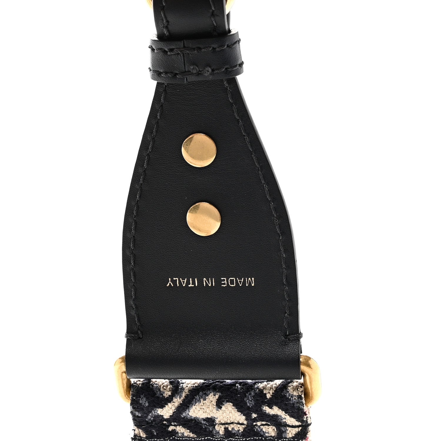 Christian Dior Oblique Studded Shoulder Strap Blue 3 of 4