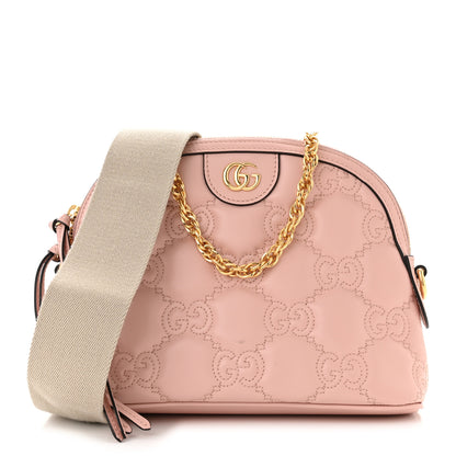 Gucci Calfskin GG Matelasse Small Dome Shoulder Bag Perfect Pink Natural 1 of 11