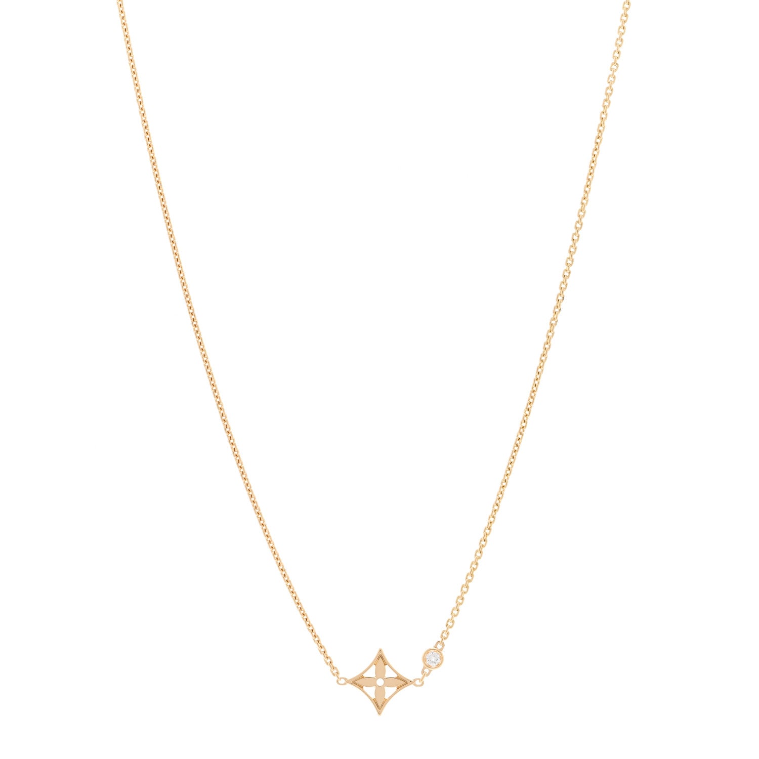 Louis Vuitton 18K Yellow Gold Diamond Idylle Blossom Pendant Necklace 1 of 4