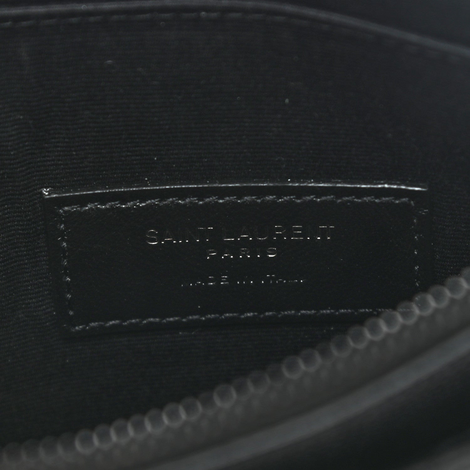 Saint Laurent Grain De Poudre Chevron Monogram Bill Pouch Black 6 of 10