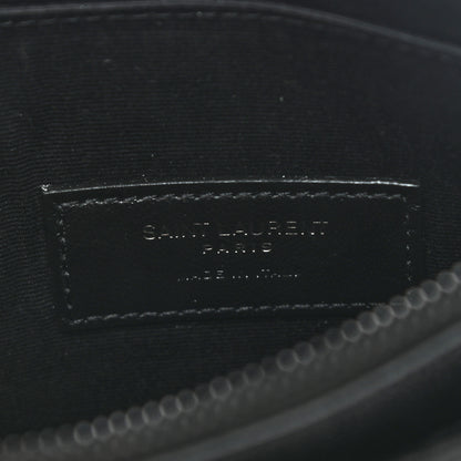 Saint Laurent Grain De Poudre Chevron Monogram Bill Pouch Black 6 of 10