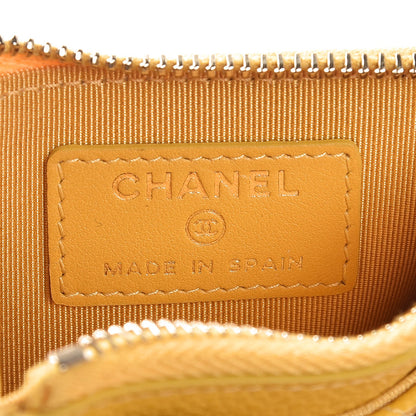 Chanel Caviar Quilted CC Zip Card Holder Yellow 5 of 8