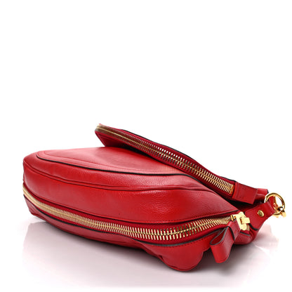 Tom Ford Pebbled Calfskin Large Jennifer Flame Red 8 of 8