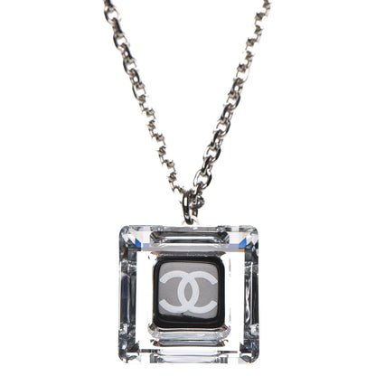 Chanel Crystal CC Square Pendant Necklace 4 of 6