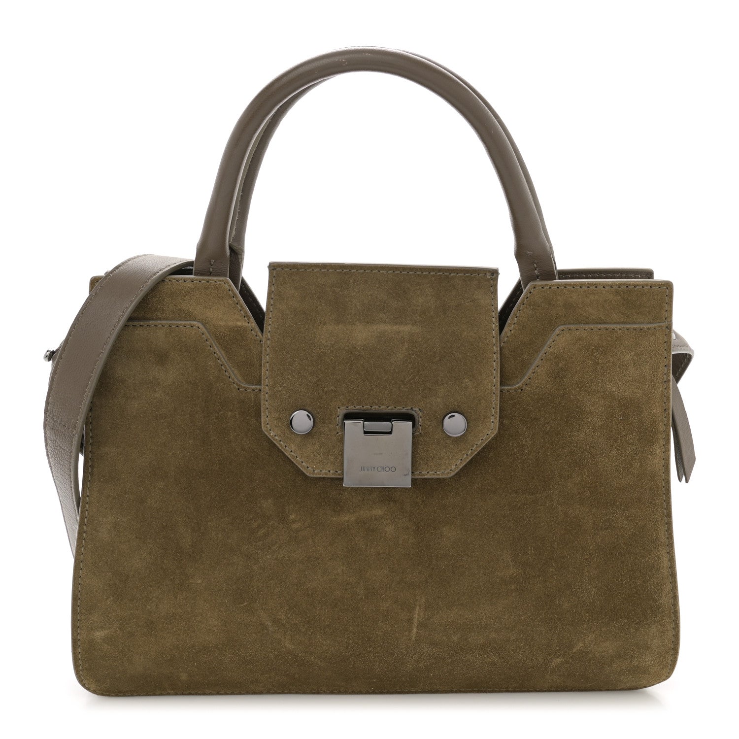 Jimmy Choo Suede Rebel Tote Brown 1 of 11