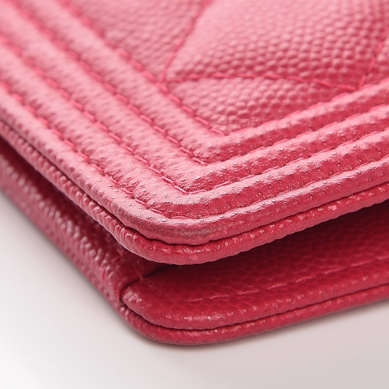 Chanel Caviar Quilted Boy Yen Wallet Fuchsia 11 of 14