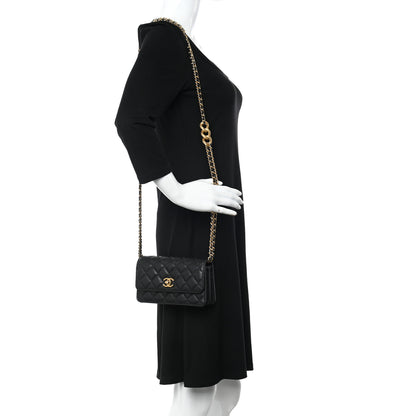 Chanel Caviar Quilted Chain Link Clutch With Chain Black 2 of 11