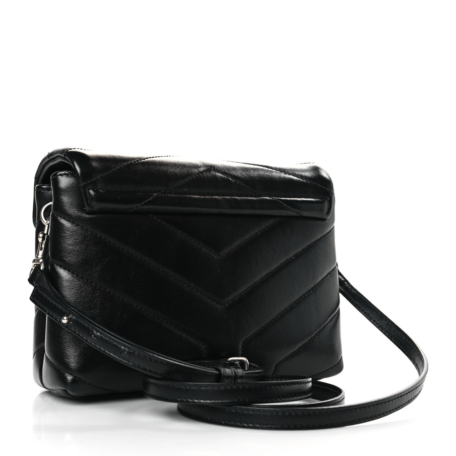 Saint Laurent Calfskin Y Quilted Monogram Toy Loulou Crossbody Bag Black 3 of 9