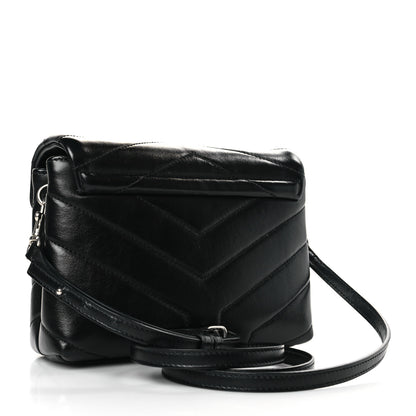 Saint Laurent Calfskin Y Quilted Monogram Toy Loulou Crossbody Bag Black 3 of 9