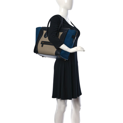 Celine Bullhide Calfskin Nubuck Mini Tri-Color Luggage Light Taupe 2 of 13