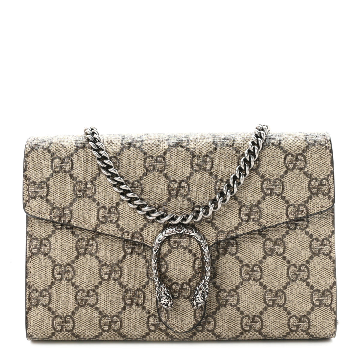 Gucci GG Supreme Monogram Mini Dionysus Chain Wallet Beige Taupe 1 of 11