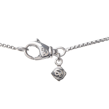 David Yurman Sterling Silver Diamond Blue Topaz 10mm Petite Cable Wrap Pendant Necklace 5 of 8