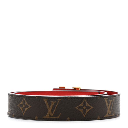 Louis Vuitton Monogram Calfskin LV Initiales Reversible Belt 75 30 Red 2 of 6