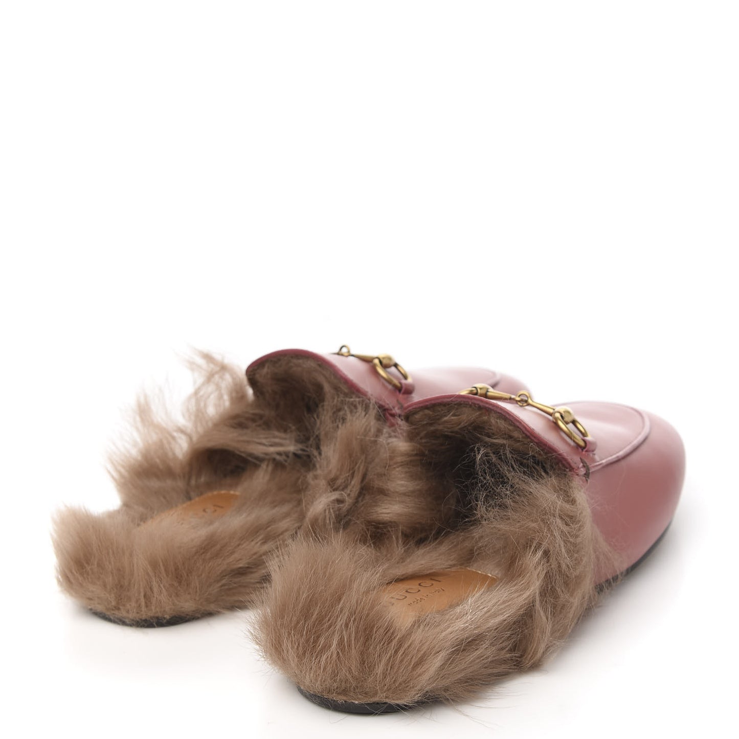 Calfskin Fur Womens Princetown Slippers 35 Lipstick Rose Natural