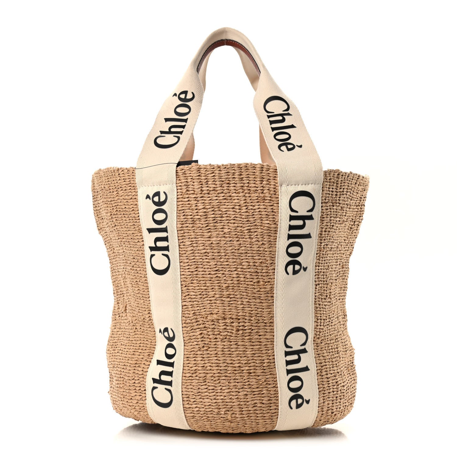 Chloe Raffia Medium Woody Tote White 1 of 7