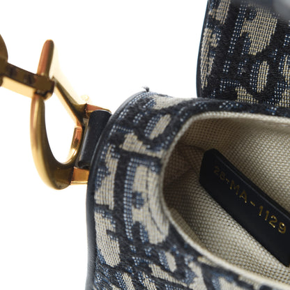 Christian Dior Oblique Mini Saddle Bag Blue 8 of 12