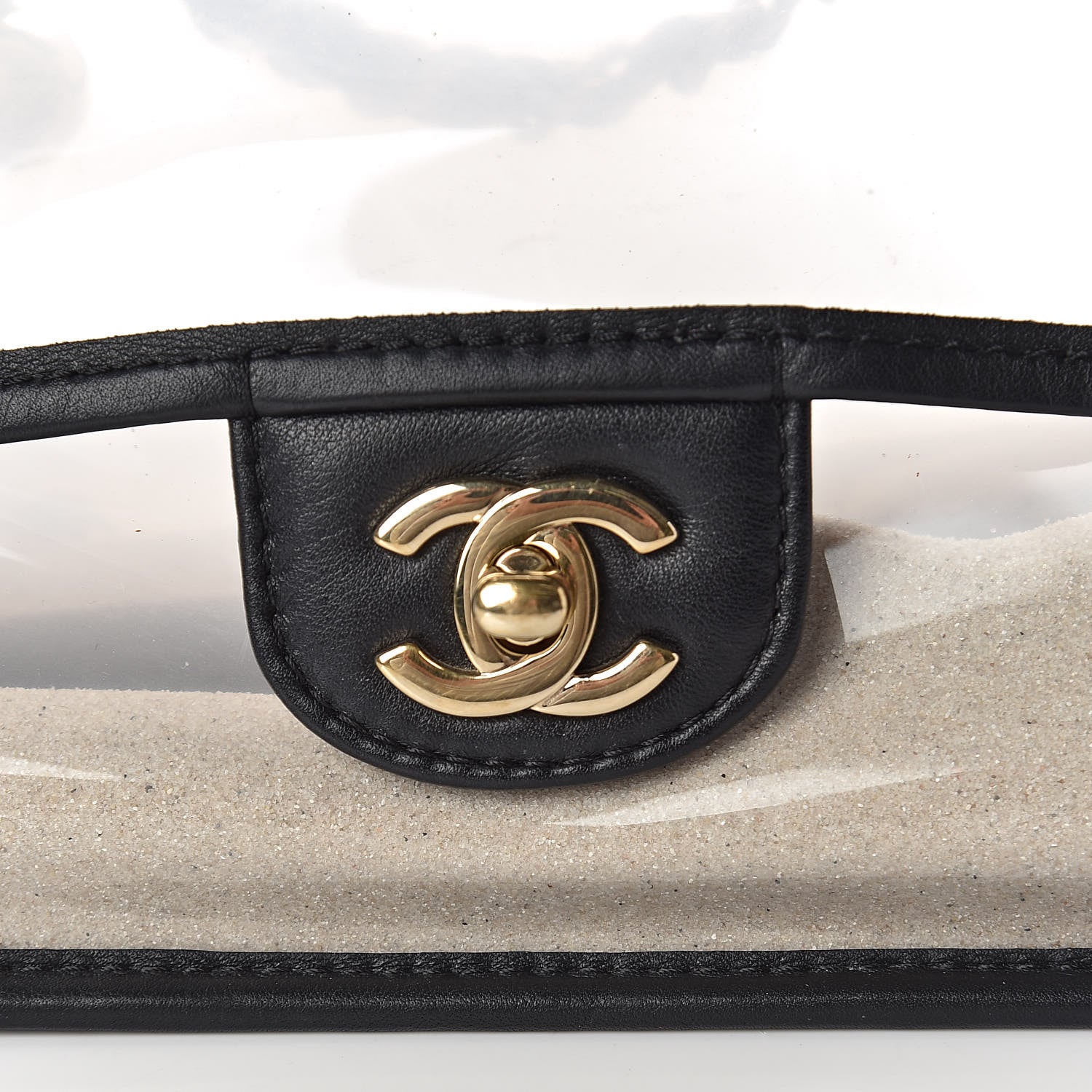 Chanel Lambskin PVC Sand By The Sea Flap With Pearl Strap Black 10 of 10