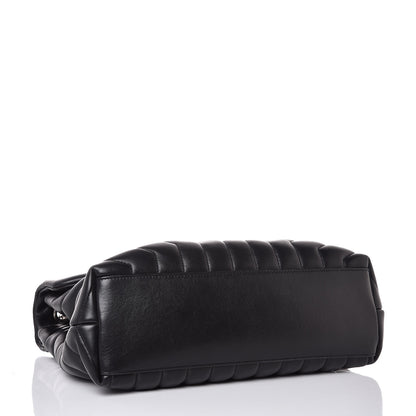 Saint Laurent Calfskin Y Quilted Monogram Medium Loulou Chain Satchel Black 4 of 8