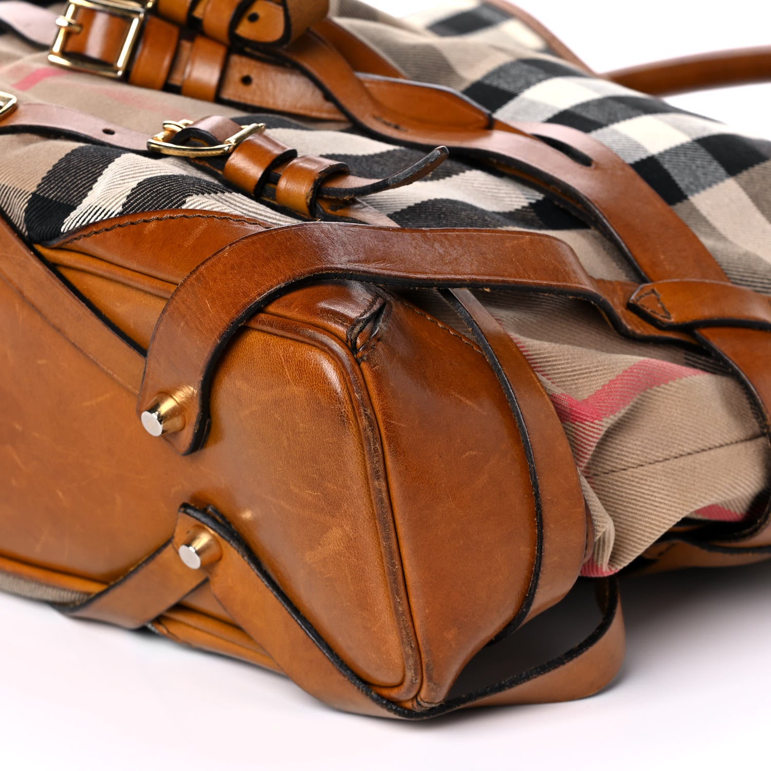 Burberry House Check Bridle Calfskin Medium Gosford Hobo Dark Tan 11 of 17