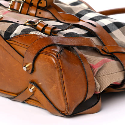 Burberry House Check Bridle Calfskin Medium Gosford Hobo Dark Tan 11 of 17