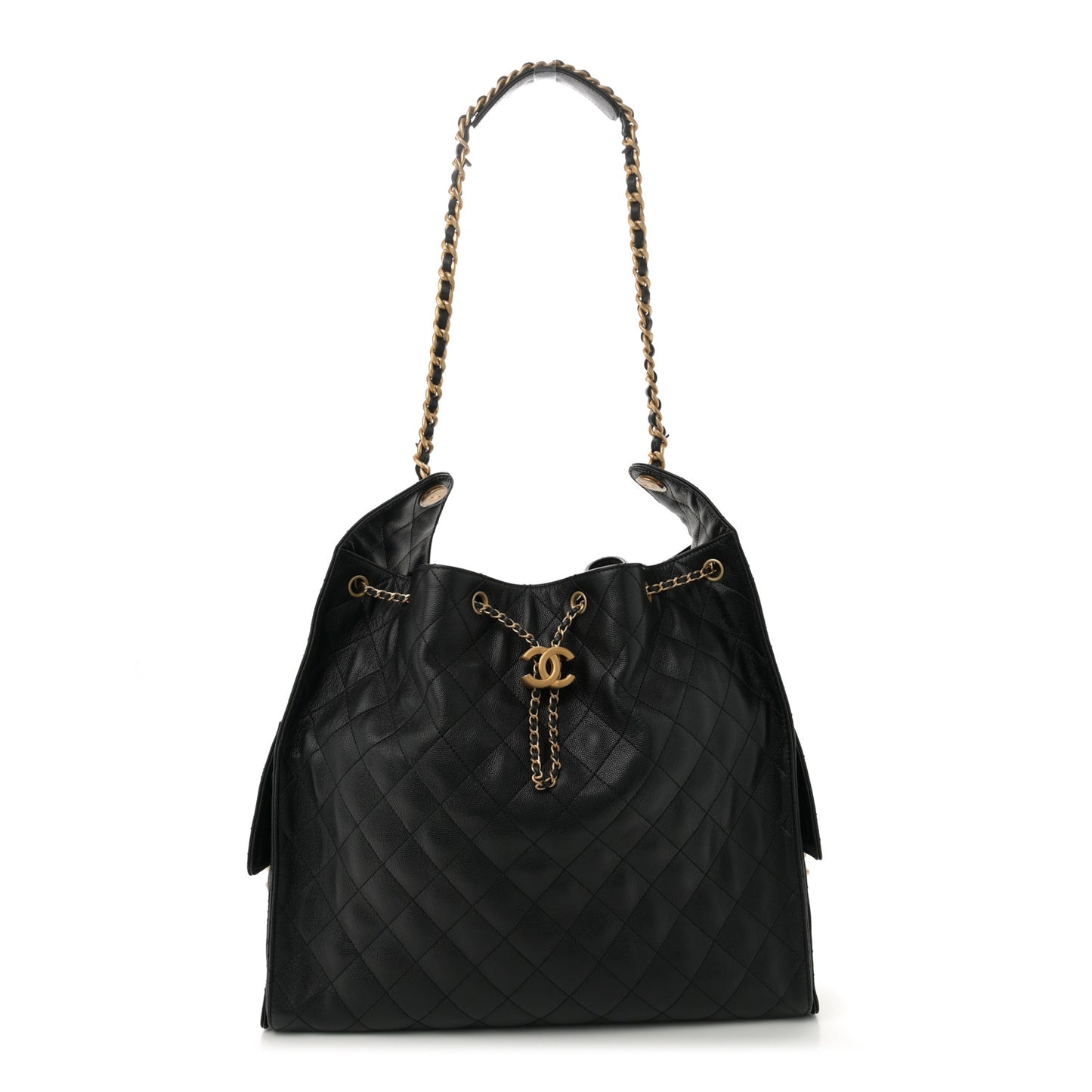Caviar Quilted Large Chanel 25 Handbag Black