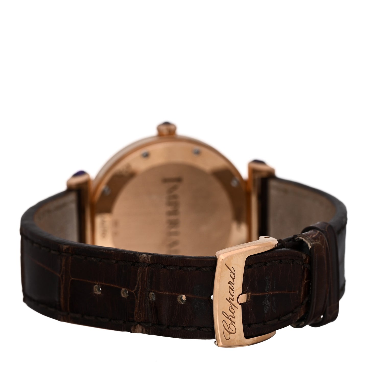 18K Rose Gold Alligator 36mm Imperiale Quartz Watch Brown