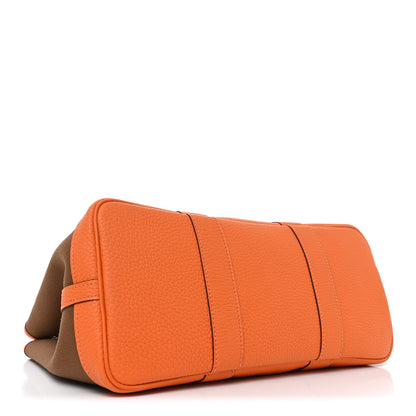 Hermes Toile Officier Negonda Garden Party Tote 30 Alezan Orange 4 of 10