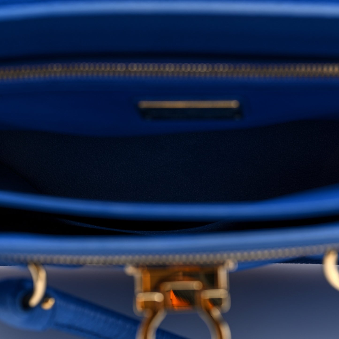 Calfskin Lotty Satchel Bleu Indien