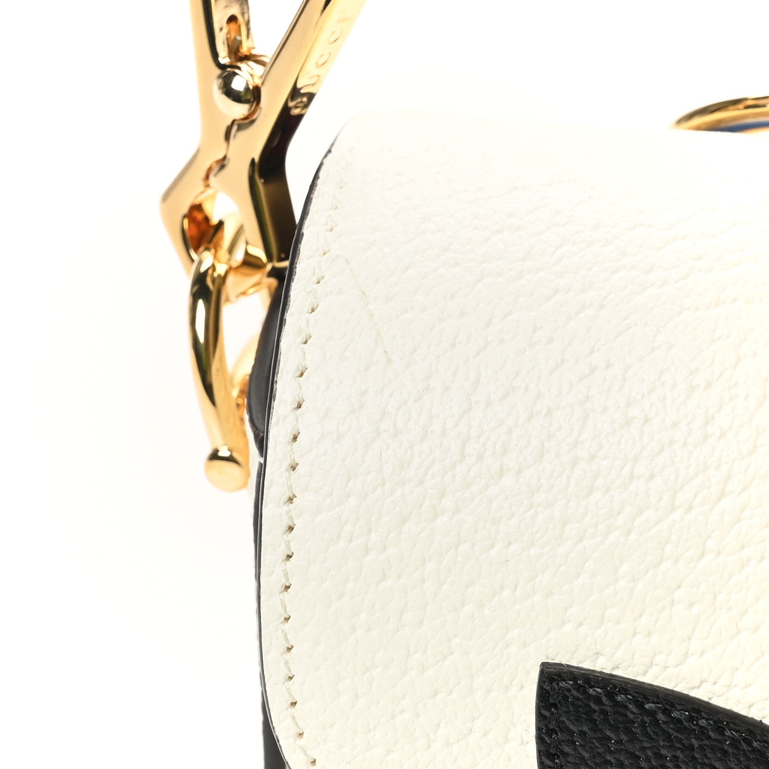 Gucci X ADIDAS Textured Dollar Calfskin Web Small Trefoil Horsebit 1955 Shoulder Bag White 11 of 11