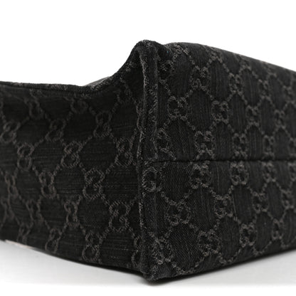 Gucci Denim Ophidia GG Monogram Tote Medium Black Grey 10 of 11