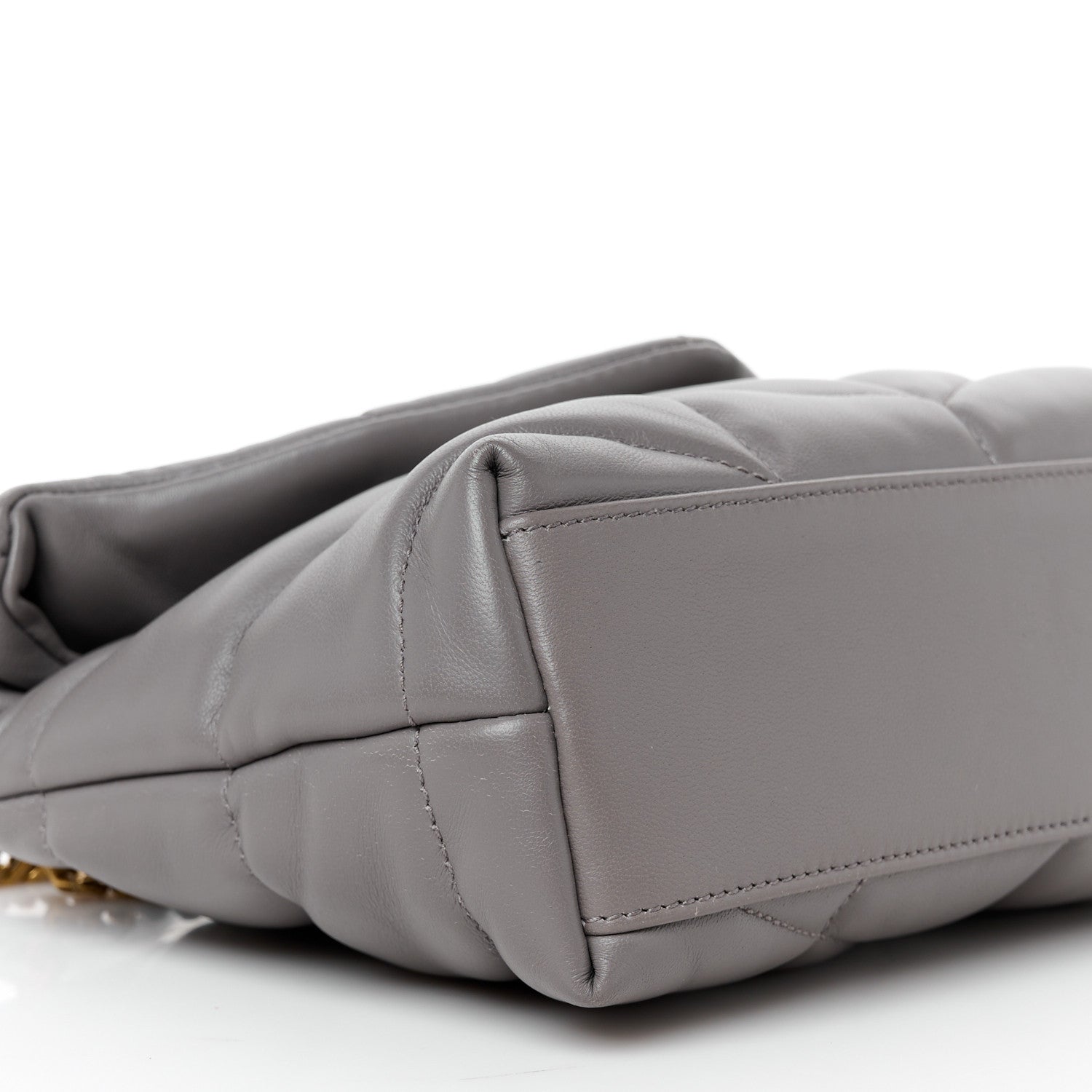 Saint Laurent Lambskin Quilted Toy Loulou Puffer Monogram Chain Satchel Fog 10 of 11