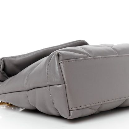 Saint Laurent Lambskin Quilted Toy Loulou Puffer Monogram Chain Satchel Fog 10 of 11