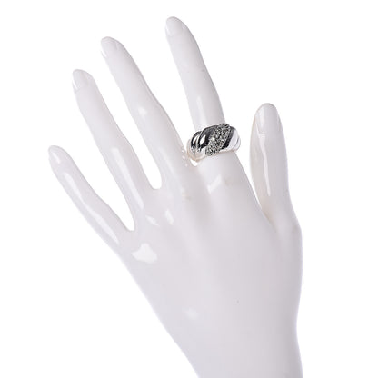 David Yurman Sterling Silver Diamond Sculpted Cable Ring 54 6.75 2 of 5